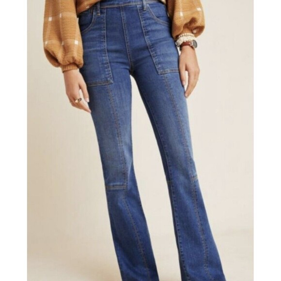 Anthropologie Pilcro And The Letterpress High-Rise Bootcut Jeans Side-Zip Sz 26 - Picture 2 of 12